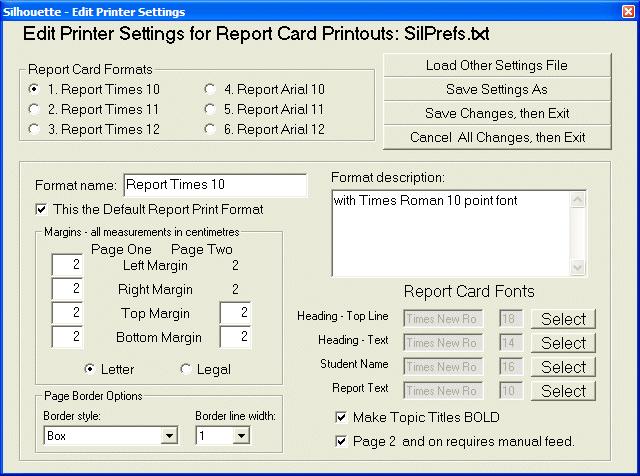 115 C H A P T E R 1 9 Appendix M: Edit Report Printer Settings These settings are only used for reports that do not use the custom format.
