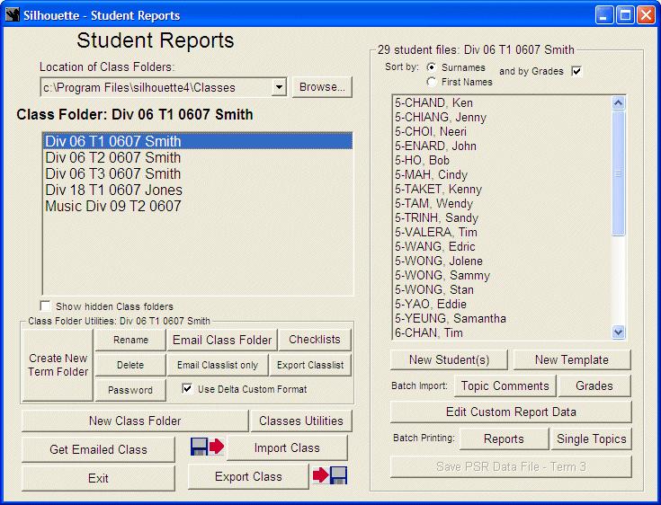 35 C H A P T E R 6 Chapter Five: Student Reports The Student Reports screen contains many options, but most often the teacher will use it to access the individual student report files in the large