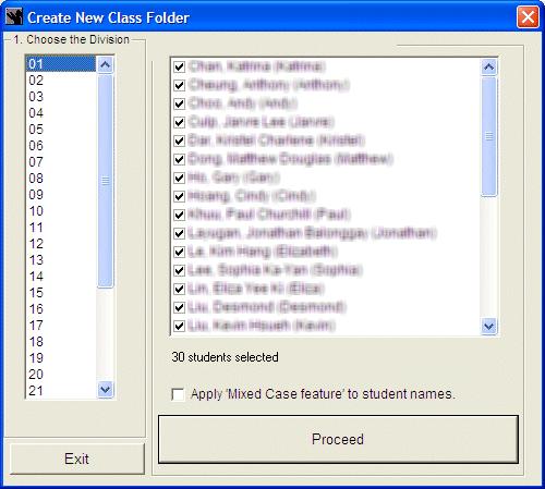 38 Silhouette4UsersGuide Using a Schoolwide data file, create a class folder of student files from more than one division With this option, you are able to select from all the students in the school