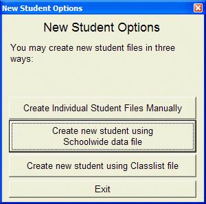 Chapter 6 Chapter Five: Student Reports 47 1. Create Individual Student Files Manually: a) Enter the new student's last name and first name into the boxes provided. b) Click into the Name Used box.