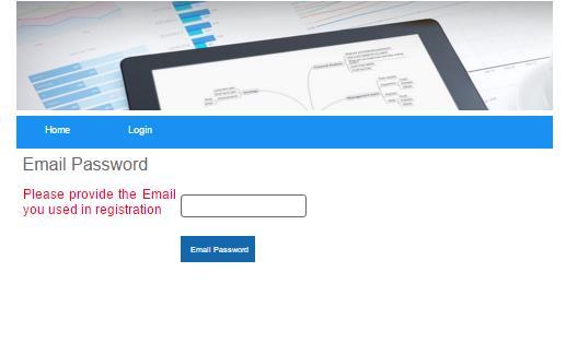Figure 20 Requesting account password via Email In the case of password reset, the user needs