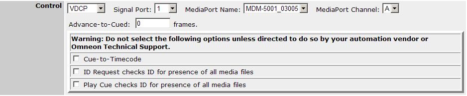 MediaPort Channel: Select the desired MediaDeck Module channel. In versions of SystemManager prior to 5.10.1, channel A was automatically used for control.