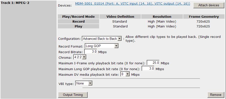 Creating a DV MPEG SD Player Use this procedure to create a Player which can play DV and MPEG video tracks back to back.