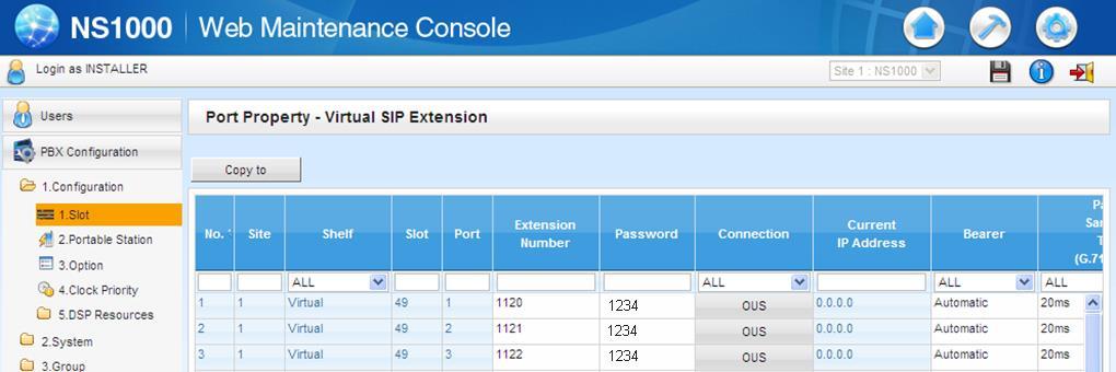 Configuring Panasonic IP-PBX (3) Define a set of SIP Groups, one for each ICD Group identified before.