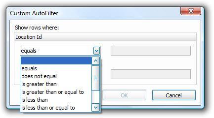 Filtering Across All Columns To create a filter using the values from more than one column, use the Filter Editor function to create a filtering condition (see Sorting and Filtering for information