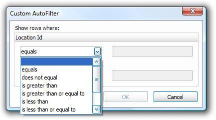 Filtering by an Individual Column To create a filter for a single column, click the funnel icon that appears once you place the cursor in the associated column and then select a filter option from
