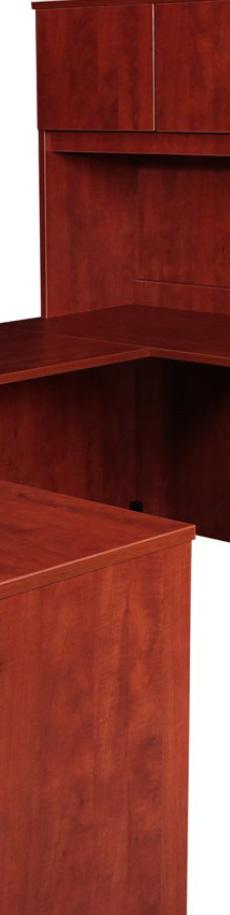 Each piece is available in Cherry, Espresso, or Mahogany finishes and comes preassembled in a