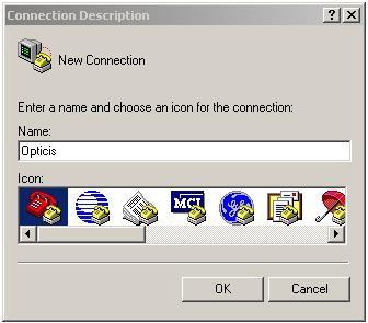 Figure 2-2 Connection Description Dialog 4) Selecting OK displays the Connect To dialog.