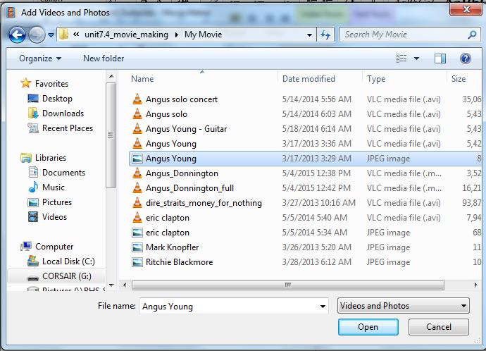 3. Browse to your movie folder where