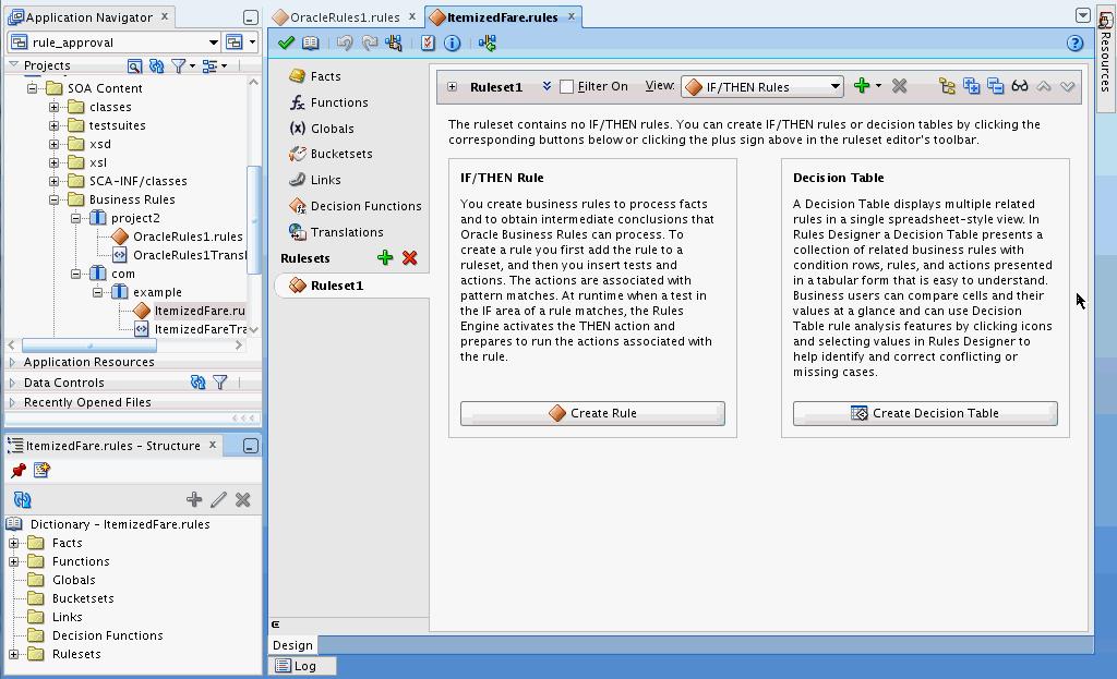 Working with a Dictionary and Dictionary Links Figure 2 3 Creating a New Oracle Business