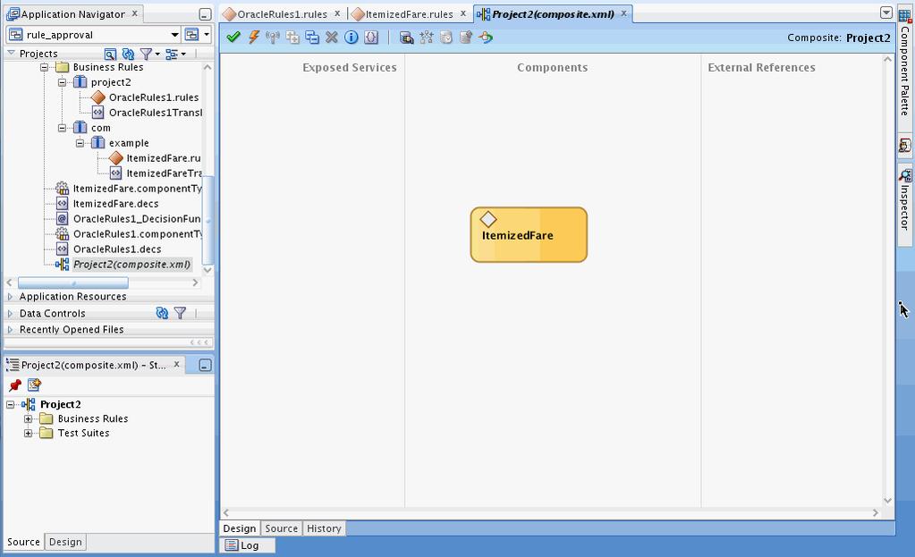 Oracle JDeveloper also creates a Decision component in composite.xml.