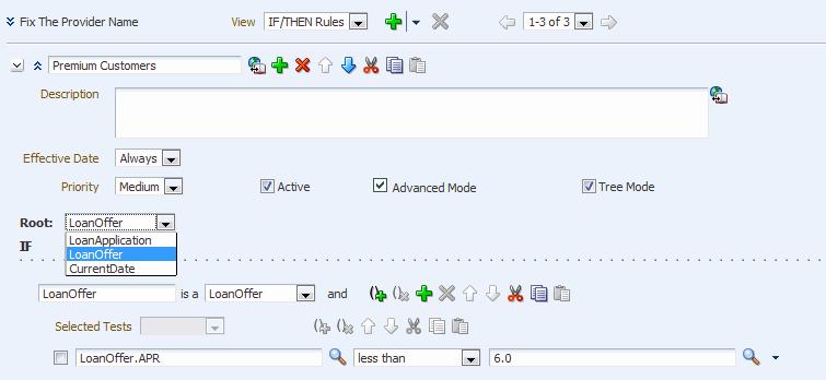 Editing Rules in an Oracle Business Rules Dictionary at Runtime 3. Select Advanced Settings icon to show advanced settings. For more information on showing advanced settings, see Section 12.6.