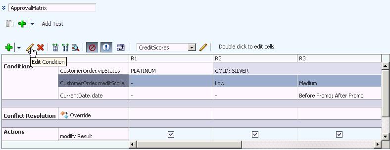 Editing Decision Tables in an Oracle Business Rules Dictionary at Runtime 3.