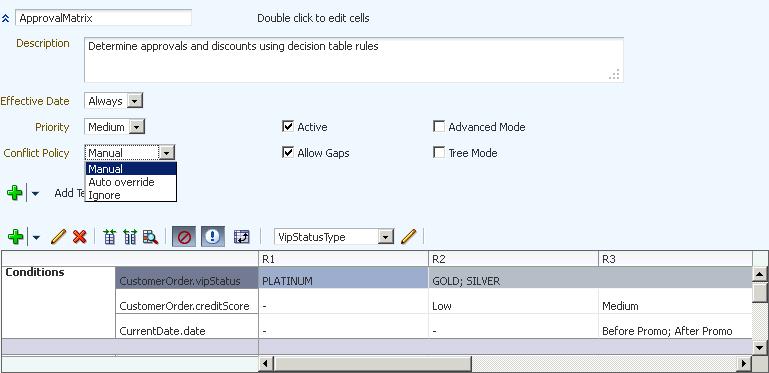 Editing Decision Tables in an Oracle Business Rules Dictionary at Runtime 12.8.