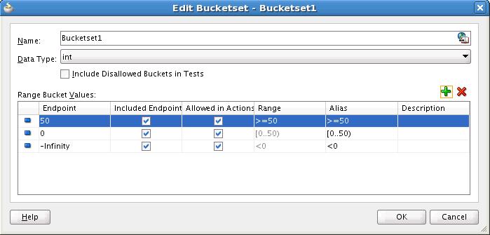 Click the Add Bucket icon repeatedly to add the number of buckets you need in the bucketset as shown in Figure 3 18.