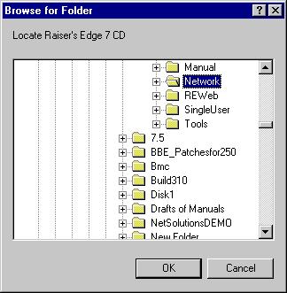 The Browse for Folder screen appears so you can map to the location of The Raiser s Edge CD. 9.