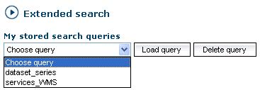 5 Searching for Georesources Select a query and open it to reopen your stored query settings in the extended search form.