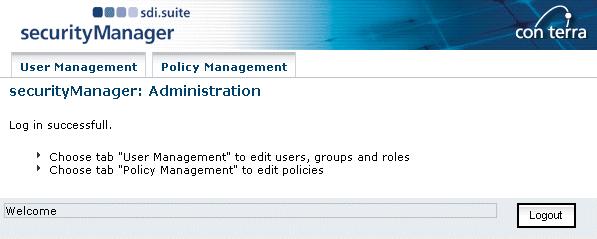 9 Administration User Management Select the command Administration > Users from the menu to open the user and user group management dialogue in a