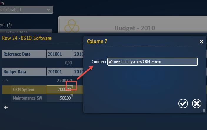 The picture below shows the Spreading Tool dialog where you can create Line Item Details for account 8310 Software. Clicking the + sign will create a new line under the Budget Data section.