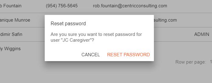 Resetting a Password 1. Click <Users> on the Menu Bar. 2. Select the user whose password will be changed. 3. Select the three dots icon. 4. Reset Password option will display, Figure 27.
