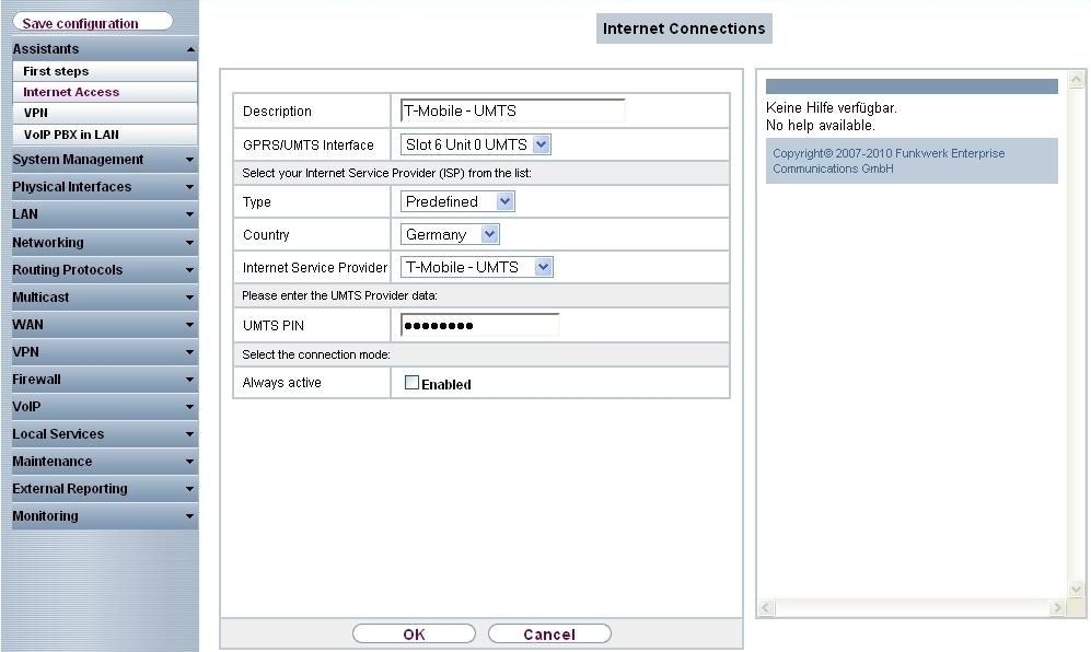6 Services - Remote Maintenance for a bintec RS232bu+ UMTS Gateways Using GSM/GPRS Dial-In Fig.