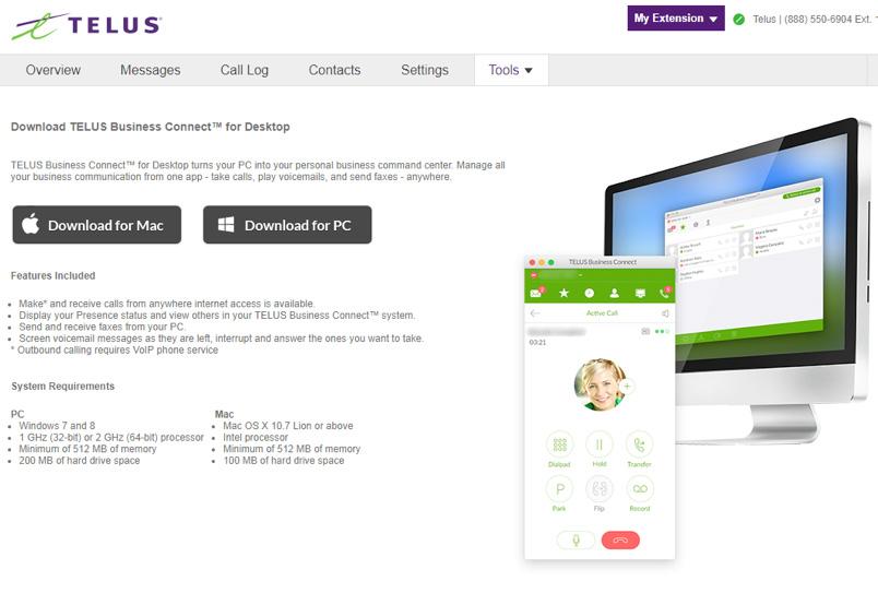 Download and Install the App. It s quick and easy to get the TELUS Business Connect for Desktop app installed on your computer.