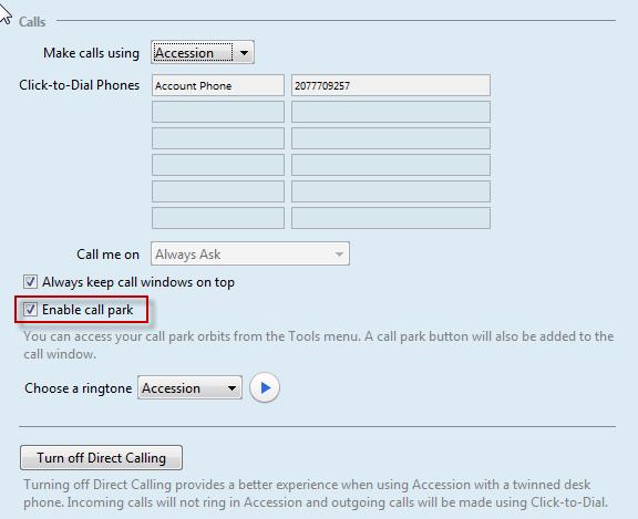 Calls Tab The selections below are suggestions to make the application most useful, to most users but can be modified to the functionality preferences of each user.