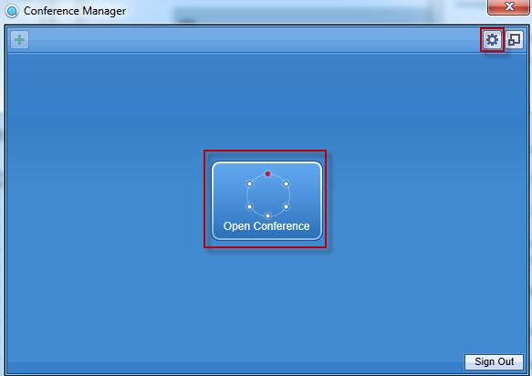 Once you are signed in you should see the Open Conference ICON in the center of the window.