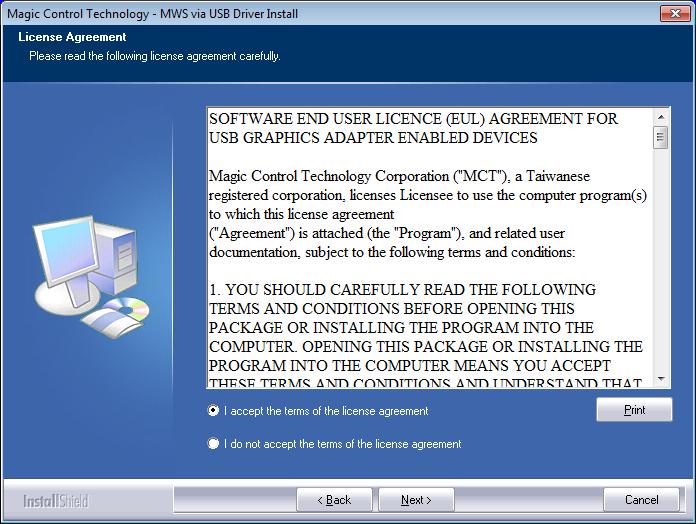Step 3 License Agreement; review it and check I accept the terms of
