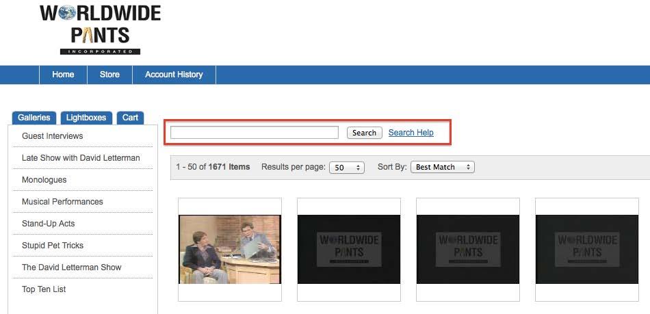 SEARCHING THE COLLECTION The episodes are listed sequentially for chronological browsing. You can search for specific content in a variety of ways.