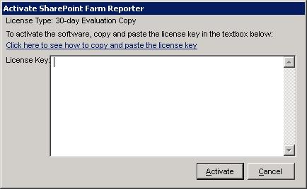 CHAPTER-1-About SharePoint Farm Reporter 1.7 How to Activate the Software?