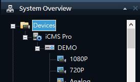 2. In the Setup tab s System Overview pane, click the plus sign(+) next to Cameras, then the plus sign next to the required server to view a list of available cameras. 3.