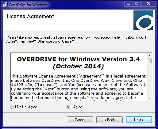 Click I Agree to accept the license agreement and then, click
