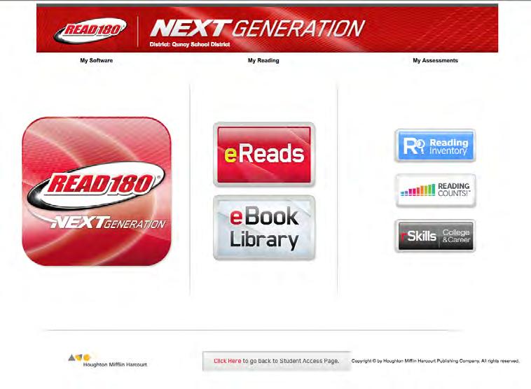 Click the READ 180 Next Generation icon to go to the READ 180 Login Screen. Click the rskills Tests Next Generation icon to go to the rskills Tests Next Generation Login Screen.