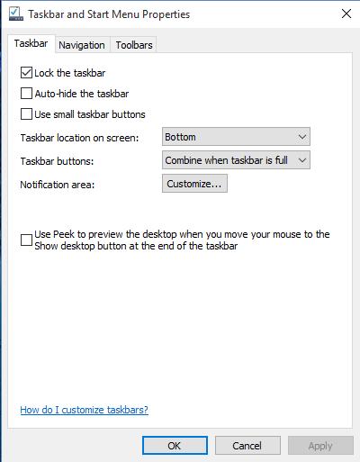 PAGE: 17 of 23 For the Taskbar Buttons, change the setting to