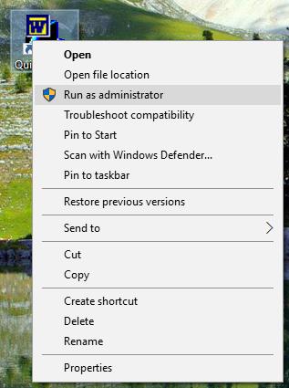 PAGE: 21 of 23 11. Setting Permissions for QuickReport Right click on the QuickReport icon. Select Run as Administrator.