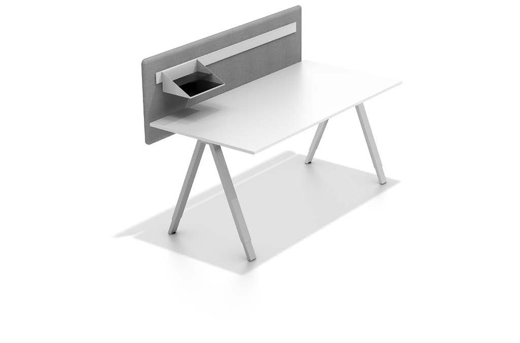INSPIRATIONS INSPIRATIONS Inspiration #0 T-Workstation Delta wood with a natural oak frame at a fixed height (740 mm). Table top of 9 mm thickness (of.
