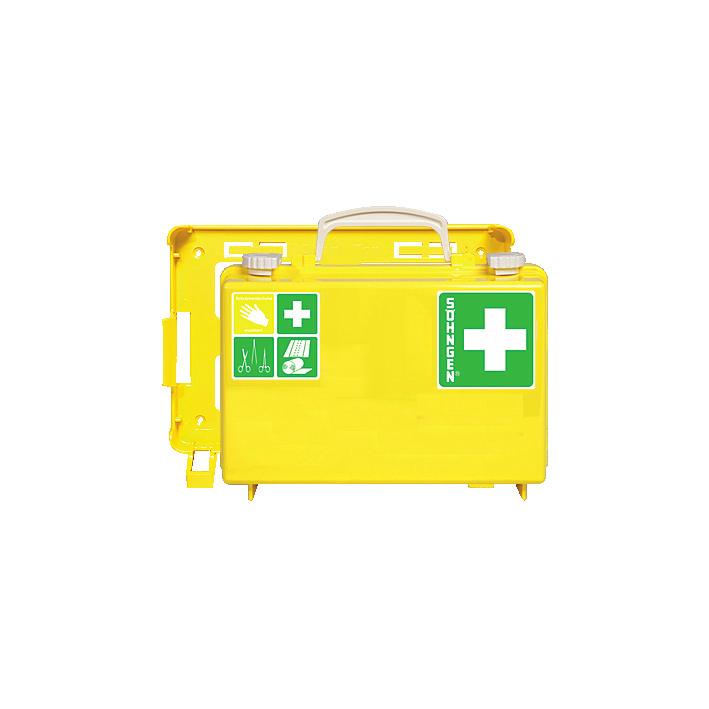 Cases filled DIN 13157 First-Aid Case SN-CD 310 210 130 mm, resilient ABS thermoplastic, including wall bracket with 90 lock for horizontal positioning. For detailed features please see page 4.
