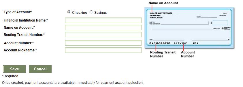 Enter the required information and click the Save button From the Navigation List dropdown, select Payment History to view recent payments made online