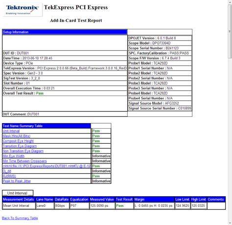 TekExpress Automation for Tx Compliance Reports 29 PCIe Decoder (Opt SR-PCIe)