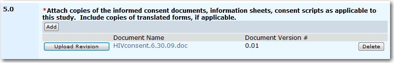 Upload Revised and New Documents Use Upload Revision to replace previous versions of documents with the