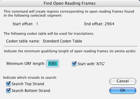 Tutorials Marking Open Reading Frames TUTORIAL 3: MARKING OPEN READING FRAMES 1. Start GCK and open the construct file you created in the last tutorial, construct#2.