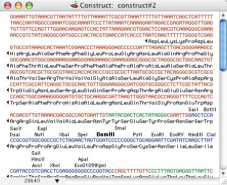 Tutorials Viewing the Construct as a Sequence does not have any markers at those locations? The answer is to view the construct as a sequence rather than graphically.