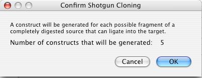 Tutorials Shotgun Cloning 3. Click on the HindIII site marker text in pbluescript SK+ to select it. This also sets the cursor in the DNA to the cut site for HindIII. 4. Choose Tools > Shotgun Cloning.