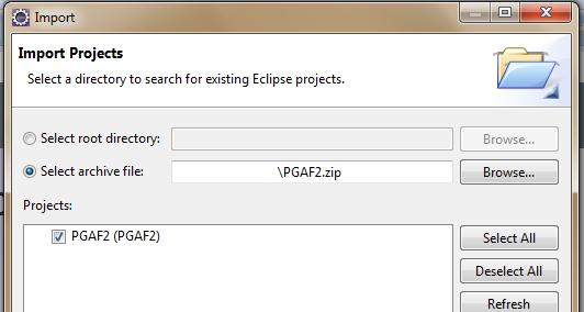 Import project wizard 9. This completes the installation.