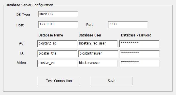 Login Changing database of BioStar 2 You can change the database of BioStar 2. 1 Click Start > All Programs > BioStar 2 > BioStar Setting. 2 Click Stop button of all BioStar 2 services.