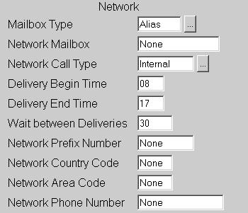 Mailboxes Network Mailbox 3) Click the Network tab on the Mailbox Options window: 4) Select or type in the desired settings for each of the following data fields: Mailbox Type - Select the type of