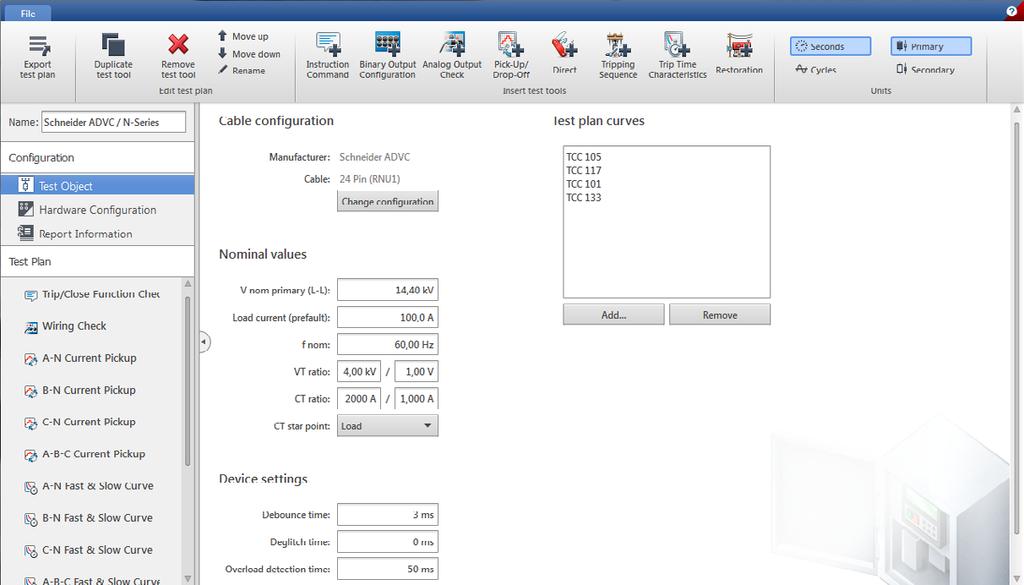 OMICRON s PC-based software ReCoPlan allows test plans to be