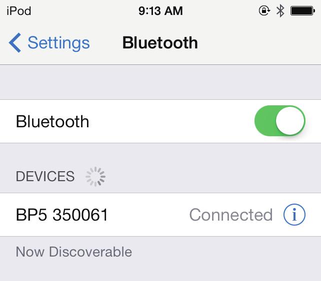 When using the monitor for the first time, it may take up to 30 seconds for your ios device to detect the Bluetooth signal.