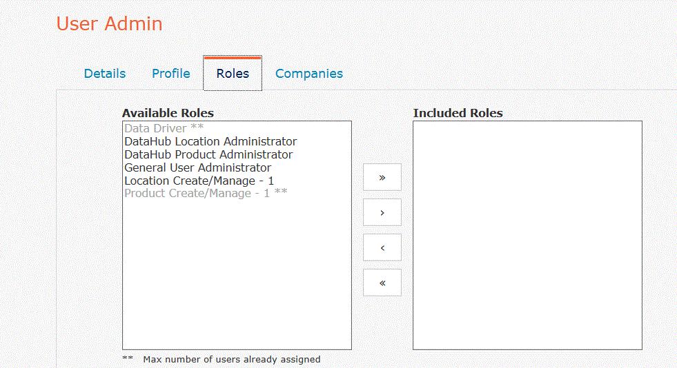 GS US DATA HUB Administration Adding Users to GS US Data Hub (continued) 5 6 7 8 9 0 5 6 7 8 Click the Roles tab. Under Available Roles click on the role you wish to transfer to the user.